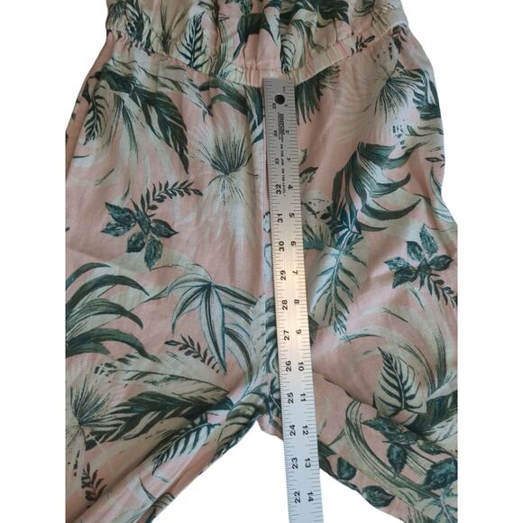 Old Navy Girls Linen Jumpsuit Pink Ferns Sleeveless One Piece Size 10-12 L - Picture 8 of 9